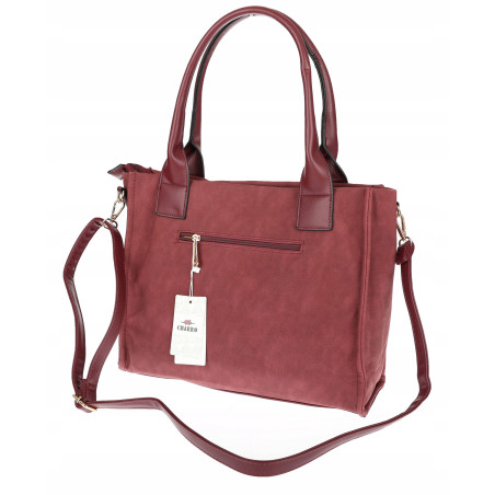 Torebka Damska Listonoszka Shopper Duża A4 włoska marka CHARRO 3313 Bordowa