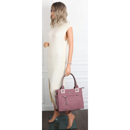 Torebka Damska Listonoszka Shopper Duża A4 włoska marka CHARRO 3313 Różowa