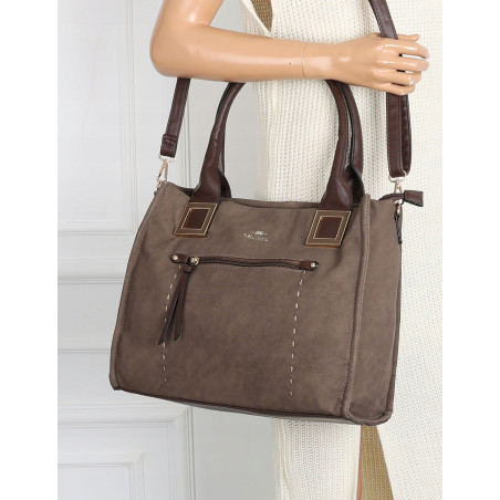 Torebka Damska Listonoszka Shopper A4 włoska marka CHARRO 3313 Czekoladowa