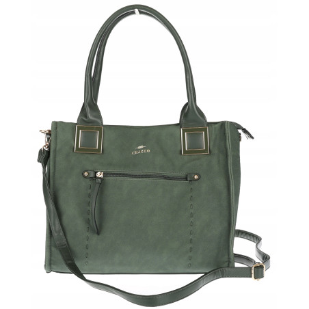 Torebka Damska Listonoszka Shopper A4 duża włoska marka CHARRO 3313 Zielona