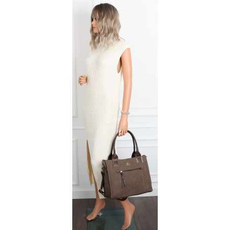 Torebka Damska Listonoszka Shopper A4 włoska marka CHARRO 3313 Czekoladowa