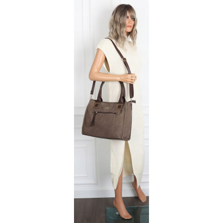 Torebka Damska Listonoszka Shopper A4 włoska marka CHARRO 3313 Czekoladowa
