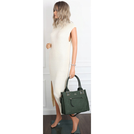 Torebka Damska Listonoszka Shopper A4 duża włoska marka CHARRO 3313 Zielona