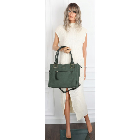 Torebka Damska Listonoszka Shopper A4 duża włoska marka CHARRO 3313 Zielona