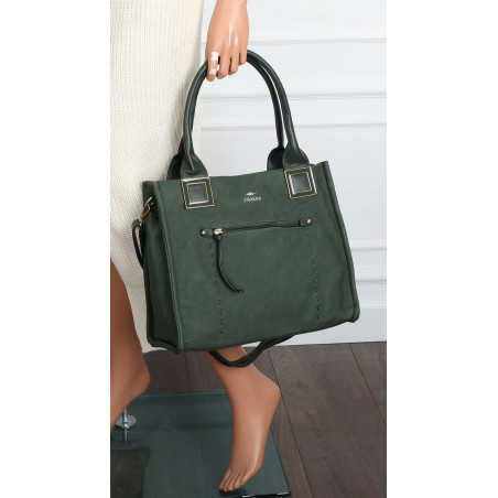 Torebka Damska Listonoszka Shopper A4 duża włoska marka CHARRO 3313 Zielona