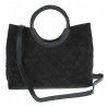 Torebka zamszowa damska kuferek Listonoszka elegancka mała 4192 Czarna
