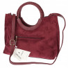 Torebka zamszowa damska kuferek Listonoszka elegancka mała 4192 Bordowa