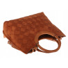 Torebka zamszowa damska kuferek Listonoszka elegancka mała 4192 Brązowa