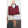 Torebka zamszowa damska kuferek Listonoszka elegancka mała 4192 Bordowa