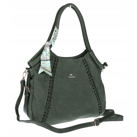 Torebka Damska Worek shopper włoska marka CHARRO pojemna CH3310 Zielona