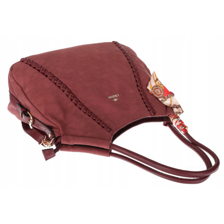 Torebka Damska Worek shopper włoska marka CHARRO pojemna CH3310 Bordowa