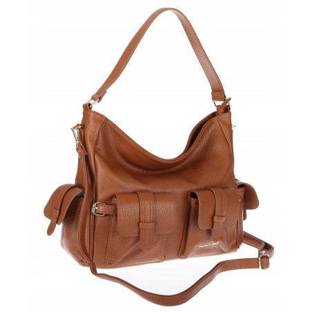 Torebka Damska Shopperka Pojemna Modna Torba Listonoszka 9560 Brązowa