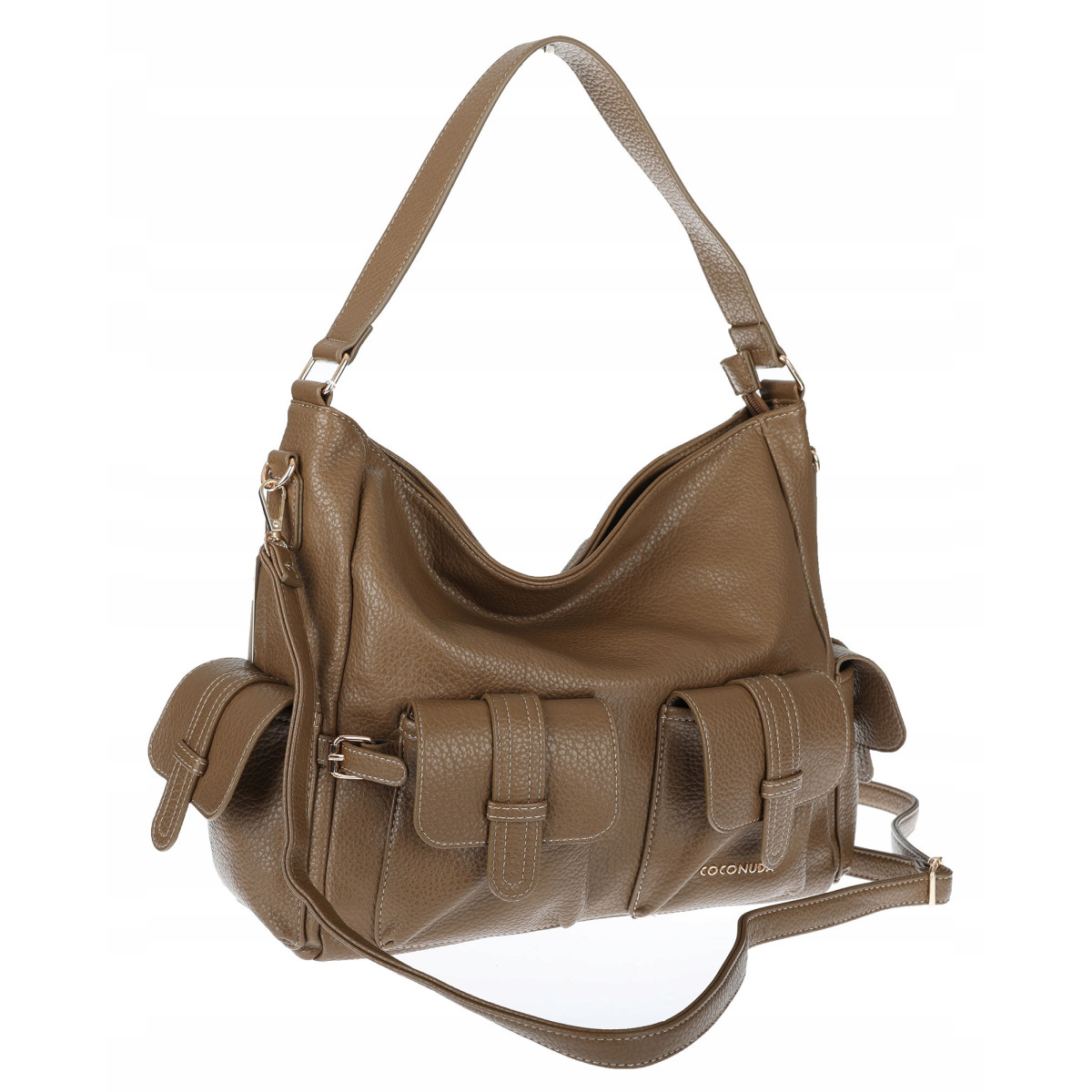 Torebka Damska Shopperka Pojemna Modna Torba Listonoszka 9560 Brązowa