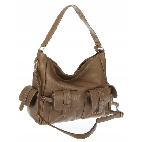 Torebka Damska Shopperka Pojemna Modna Torba Listonoszka 9560 Brązowa