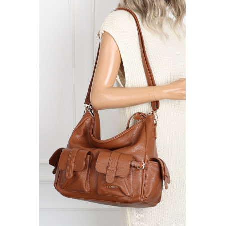 Torebka Damska Shopperka Pojemna Modna Torba Listonoszka 9560 Brązowa