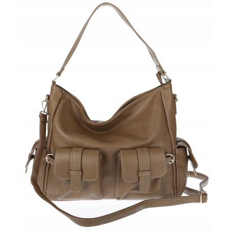 Torebka Damska Shopperka Pojemna Modna Torba Listonoszka 9560 Brązowa