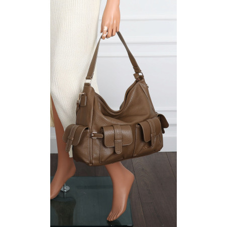 Torebka Damska Shopperka Pojemna Modna Torba Listonoszka 9560 Brązowa