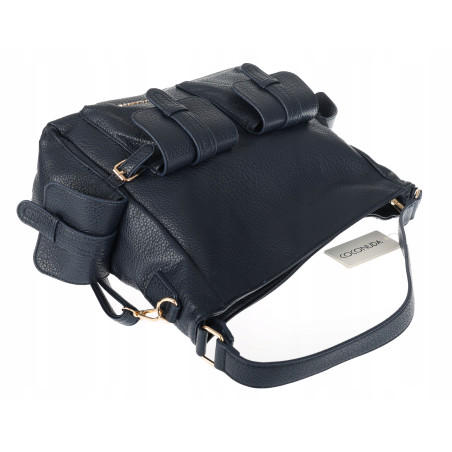 Torebka Damska Shopperka Pojemna Modna Torba Listonoszka 9560 Niebieska