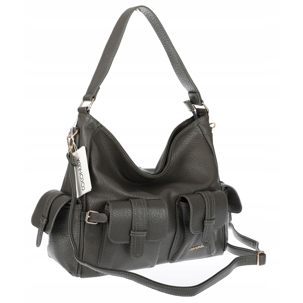 Torebka Damska Shopperka Pojemna A4 Modna Torba Listonoszka 9560 Szara