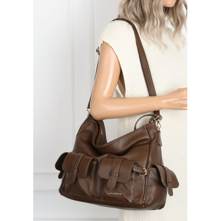 Torebka Damska Shopperka Pojemna Modna Torba Listonoszka 9560 Czekoladowa