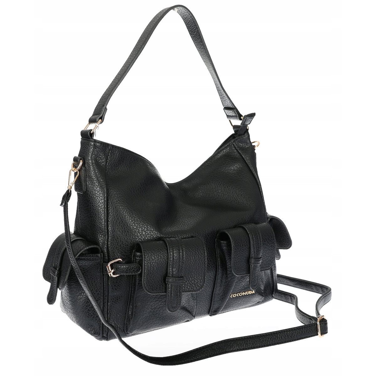 Torebka Damska Shopperka Pojemna A4 Modna Torba Listonoszka 9560 Czarna