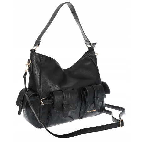 Torebka Damska Shopperka Pojemna A4 Modna Torba Listonoszka 9560 Czarna