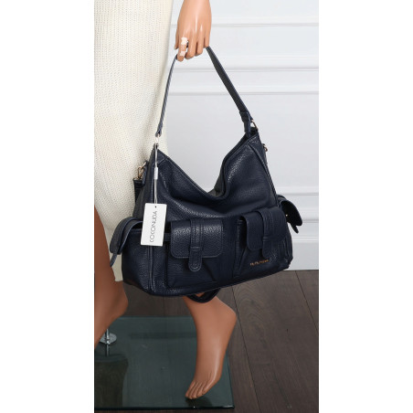 Torebka Damska Shopperka Pojemna Modna Torba Listonoszka 9560 Niebieska