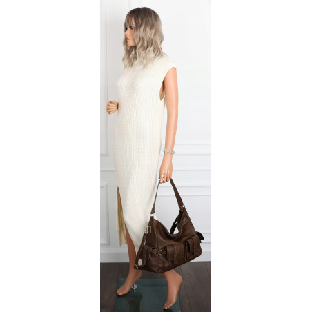 Torebka Damska Shopperka Pojemna Modna Torba Listonoszka 9560 Czekoladowa