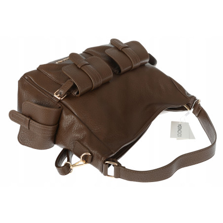 Torebka Damska Shopperka Pojemna Modna Torba Listonoszka 9560 Czekoladowa