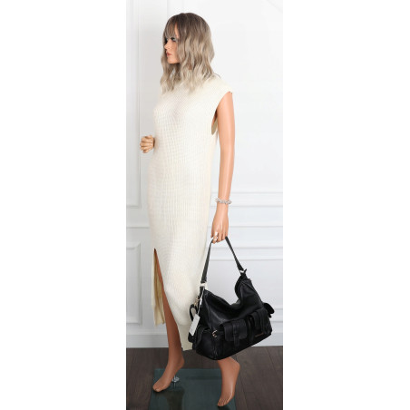 Torebka Damska Shopperka Pojemna A4 Modna Torba Listonoszka 9560 Czarna