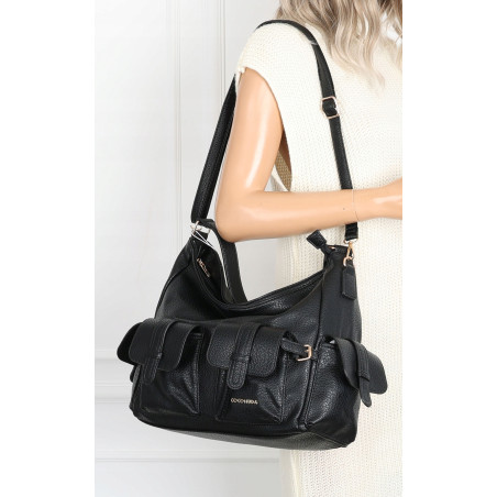 Torebka Damska Shopperka Pojemna A4 Modna Torba Listonoszka 9560 Czarna