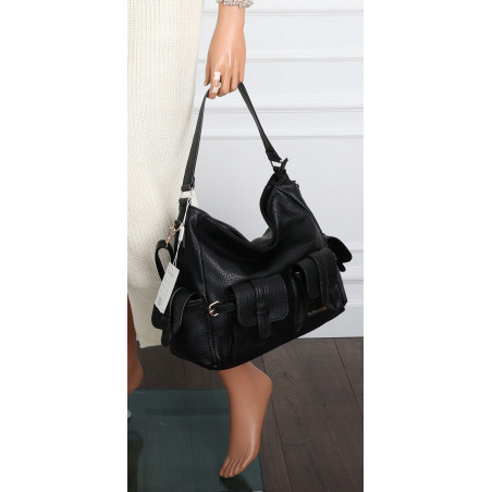 Torebka Damska Shopperka Pojemna A4 Modna Torba Listonoszka 9560 Czarna