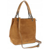 Torebka damska shopper worek zamsz elegancka lekka duża torba S396 Brązowa