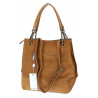 Torebka damska shopper worek zamsz elegancka lekka duża torba S396 Brązowa