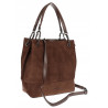 Torebka damska shopper worek zamsz elegancka lekka torba S396 Czekoladowa