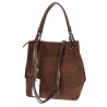 Torebka damska shopper worek zamsz elegancka lekka torba S396 Czekoladowa