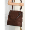 Torebka damska shopper worek zamsz elegancka lekka torba S396 Czekoladowa