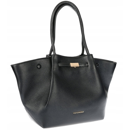 Torebka Damska Shopperka Pojemna Modna Duża Torba Listonoszka 14081 Czarna