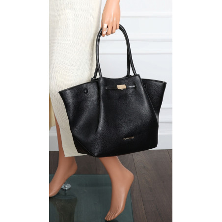 Torebka Damska Shopperka Pojemna Modna Duża Torba Listonoszka 14081 Czarna