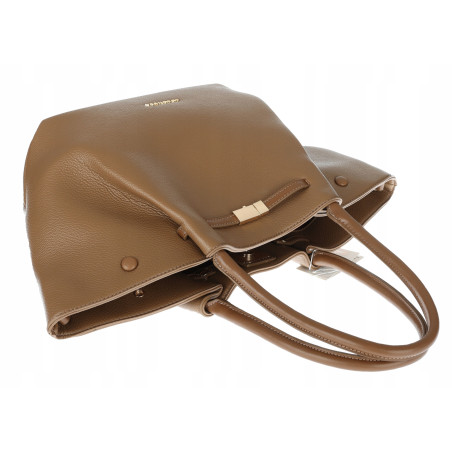 Torebka Damska Shopperka Pojemna Modna Duża Torba Listonoszka 14081 Brązowa