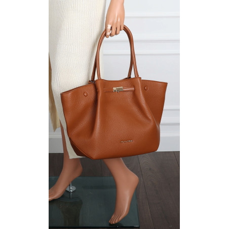 Torebka Damska Shopperka Pojemna Duża Modna Torba Listonoszka 14081 Brązowa