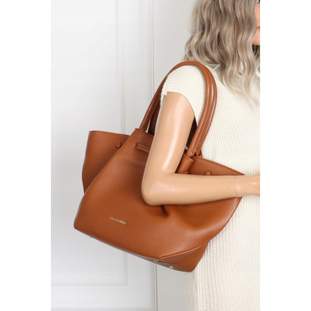 Torebka Damska Shopperka Pojemna Duża Modna Torba Listonoszka 14081 Brązowa