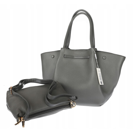 Torebka Damska Shopperka Pojemna Modna Duża Torba Listonoszka 14081 Szara