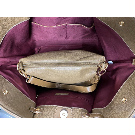 Torebka Damska Shopperka Pojemna Modna Duża Torba Listonoszka 14081 Brązowa