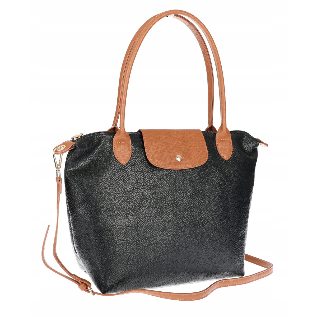 Torebka Damska Shopperka Pojemna A4 Modna Torba Listonoszka PU682 Czarna