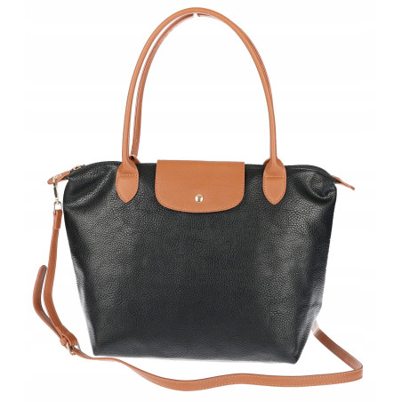 Torebka Damska Shopperka Pojemna A4 Modna Torba Listonoszka PU682 Czarna