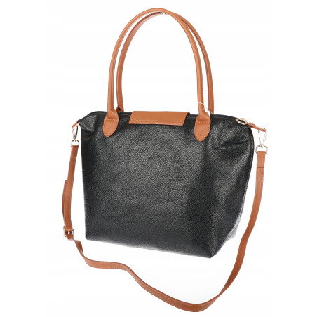 Torebka Damska Shopperka Pojemna A4 Modna Torba Listonoszka PU682 Czarna