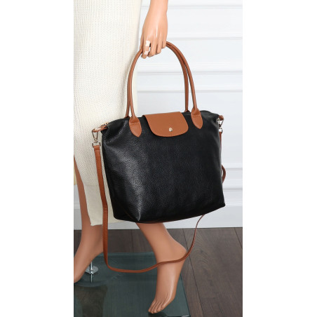 Torebka Damska Shopperka Pojemna A4 Modna Torba Listonoszka PU682 Czarna