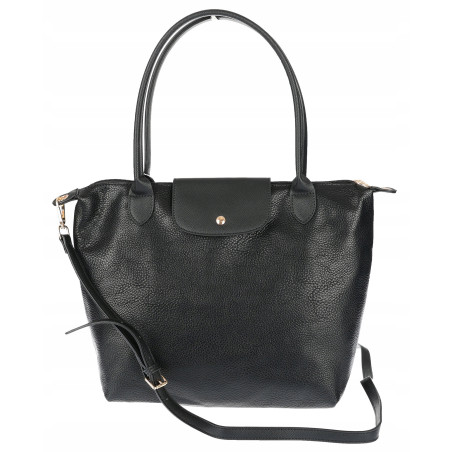 Torebka Damska Shopperka Pojemna A4 Modna Torba Listonoszka PU682 Czarna