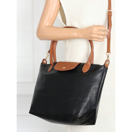Torebka Damska Shopperka Pojemna A4 Modna Torba Listonoszka PU682 Czarna